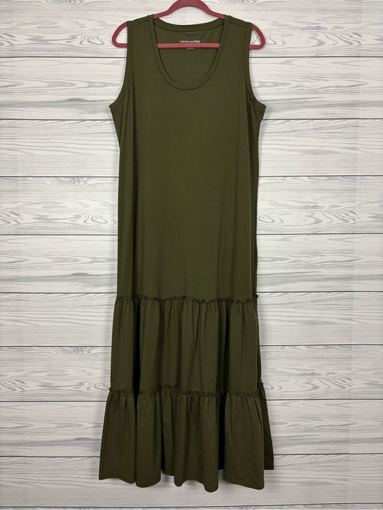 Soft Surroundings Dresses & Skirts - Soft Surroundings Green knit tiered maxi dress size large boho